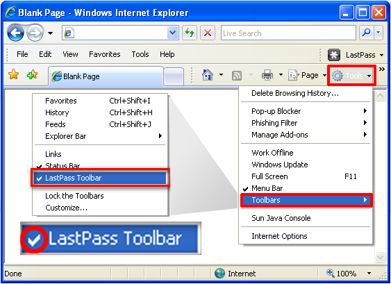 Enable The Lastpass Internet Explorer Extension