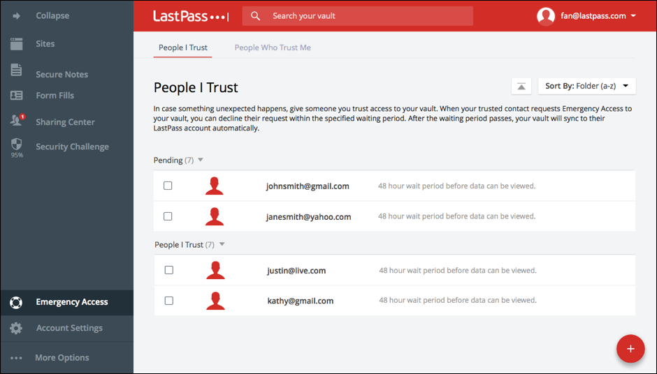 lastpass vault